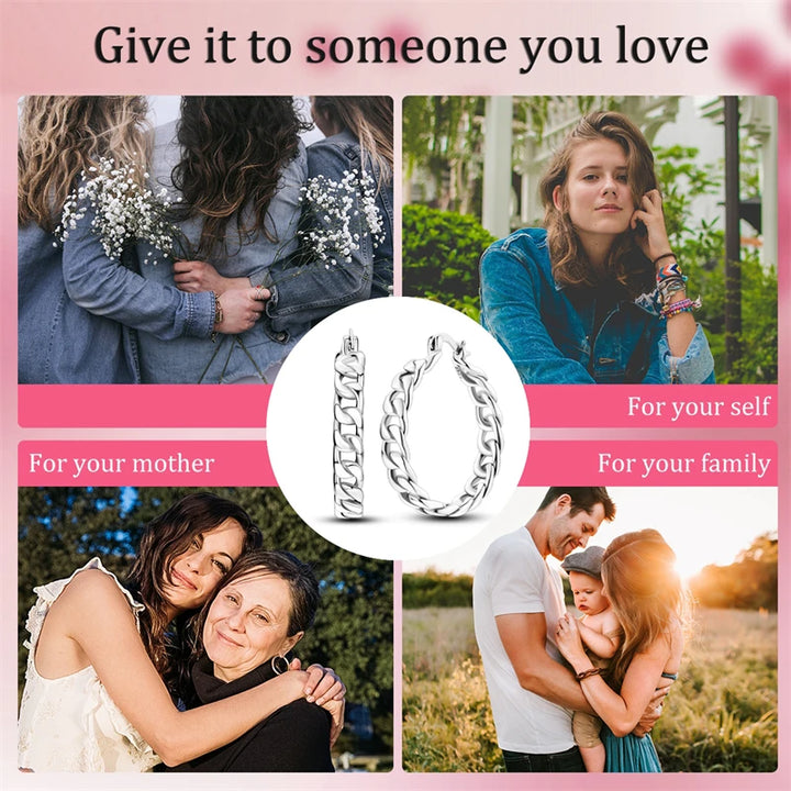 925 Sterling Silver Earring Round Shape Hoop Earrings Color Zircon Geometry Simple Jewelry Women Girl Evening Party Gifts