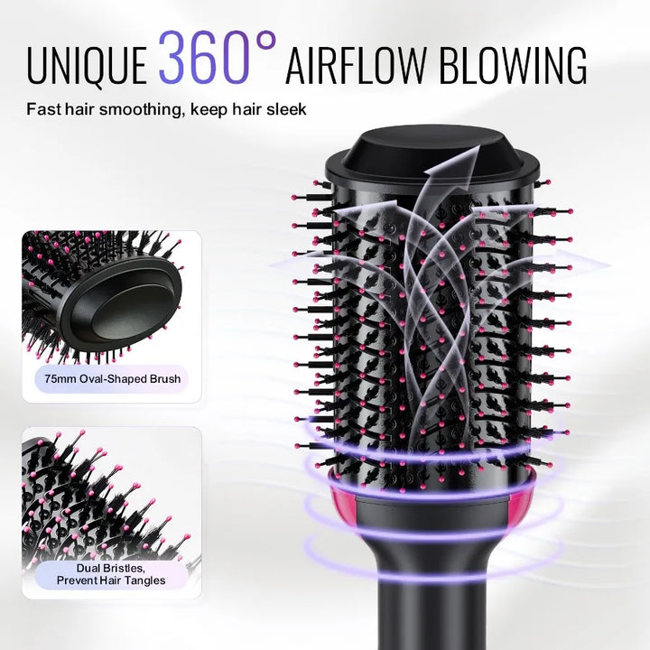 Hair Blow Dryer Brush Ionic Hair Dryer and Styler with 2.95 Oval Barrel