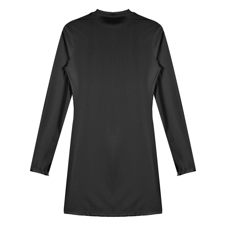 Women Oil Bodycon Dress Smooth Stretchy Tight Party Dress Female Sexy Envening Dresses Glossy Long Sleeve Bodycon Dress Clubwear