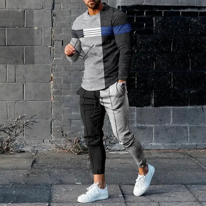 Men's Long Sleeve T-shirts and Pants Two Piece Guitar 3D Printed Men's Sets Casual Suit nike tech fleece