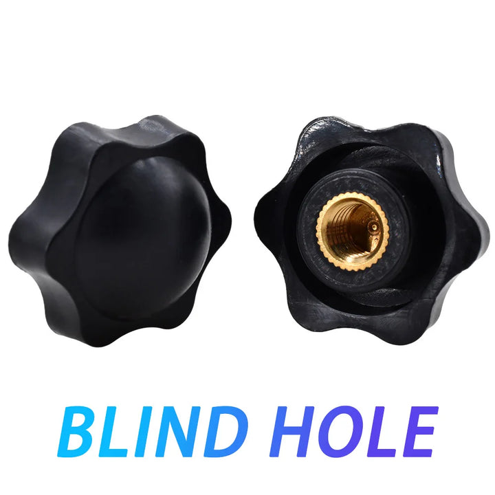 10/5/1Pcs Black White Plum Hand Tighten Torx Thumb Knob Nut Clamping Knob Handle Hand Mechanical Star Nuts M4 M5 M6 M8 M10 M12