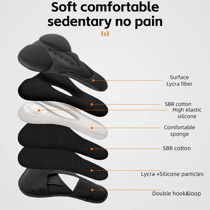 WEST BIKING Comfortable Bicycle Saddle Cover Breathable Rebound Silicone Foam Bike Seat Cover With Rain Cover Bike Accessories