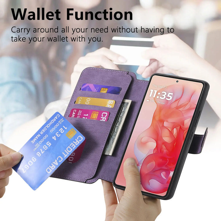 Leather flip magnetic suction detachable Back Cover For Motorola Moto G Stylus 5G (2024) 6.7 "Card slot wallet shockproof Case