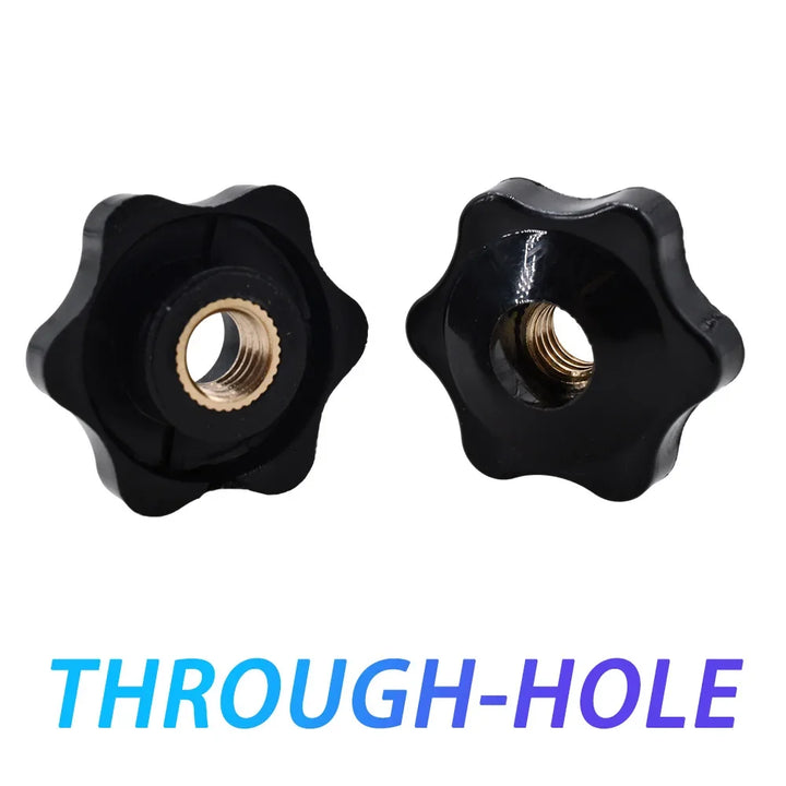 10/5/1Pcs Black White Plum Hand Tighten Torx Thumb Knob Nut Clamping Knob Handle Hand Mechanical Star Nuts M4 M5 M6 M8 M10 M12