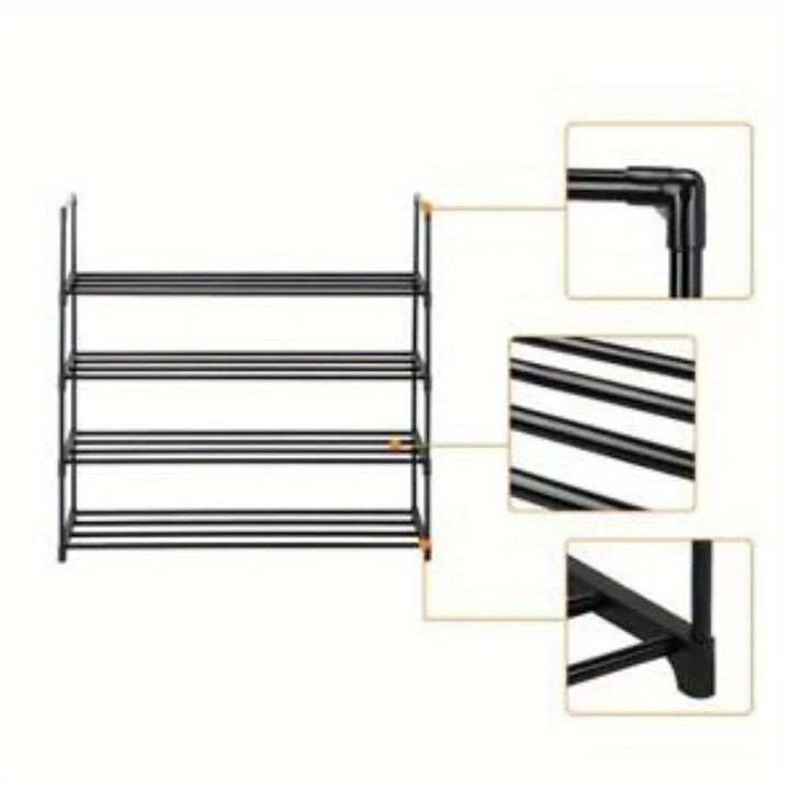 4-Tier Shoe Rack Shoe Tower Shelf Storage Organizer Cabinet Holds 16 Pairs USA