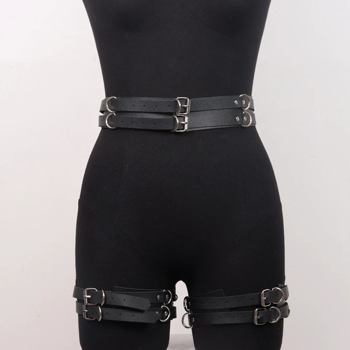 Women's Sexy Trend Punk Belts Casual Wild Leather Waist to Leg Belt Bondage Leg Harness Gothic garter Belts Clothing Accessories
