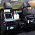 Car Seat Back Organizer with Foldable Table Tray PU Leather Storage Organizer with Pockets Kick Mats Seat Interior Accessories