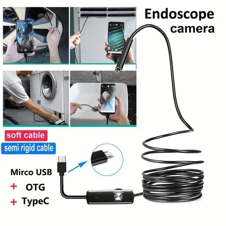 Inskam-mini câmera endoscópio 1080p, lente única e dupla 8mm, cabo rígido, à prova d'água, para inspeção de carro,