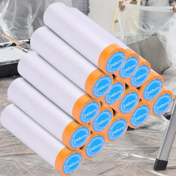 10M Self-adhesive Dustproof Film Furniture Dust Protection Masking Film Home Waterproof Plastic Film Wall Painting Protect Cover