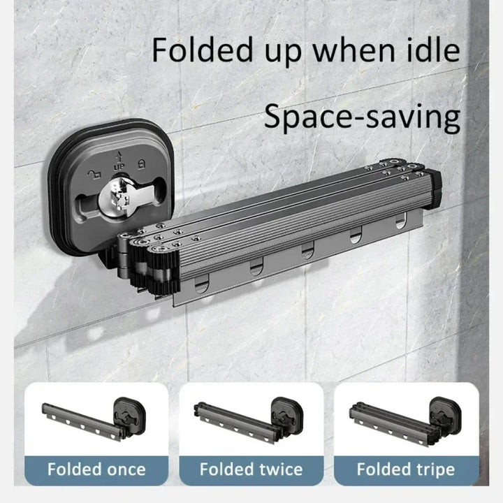 Folding Clothes Hanger Indoor Retractable Suction Wall Space Saving Home Laundry Clothes Drying Rack Home Laundry Clothes Rack