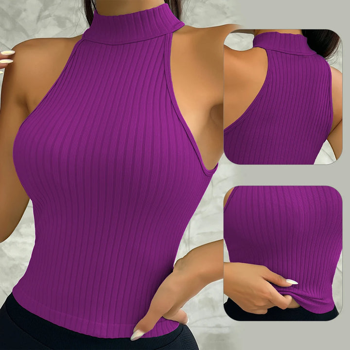 Women Yoga Vest Gym Sports Seamless Fitness Rib-Knit Running Breathable sexy Vest Workout Bra Tank Top Female Without Pad