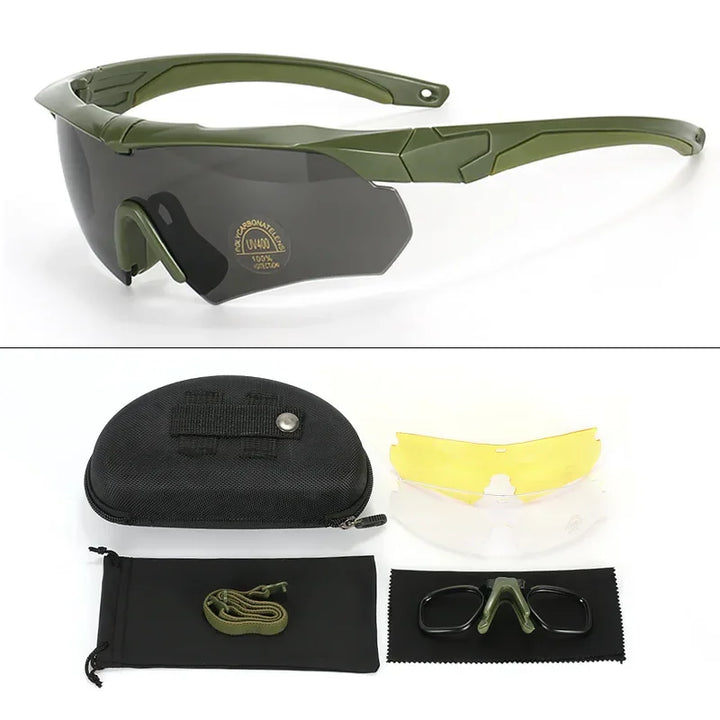 Military Tactical Goggles CS Airsoft Windproof Shooting Glasses HD 3 Lens Motocross Motorcycle Mountaineering Safe Glasses