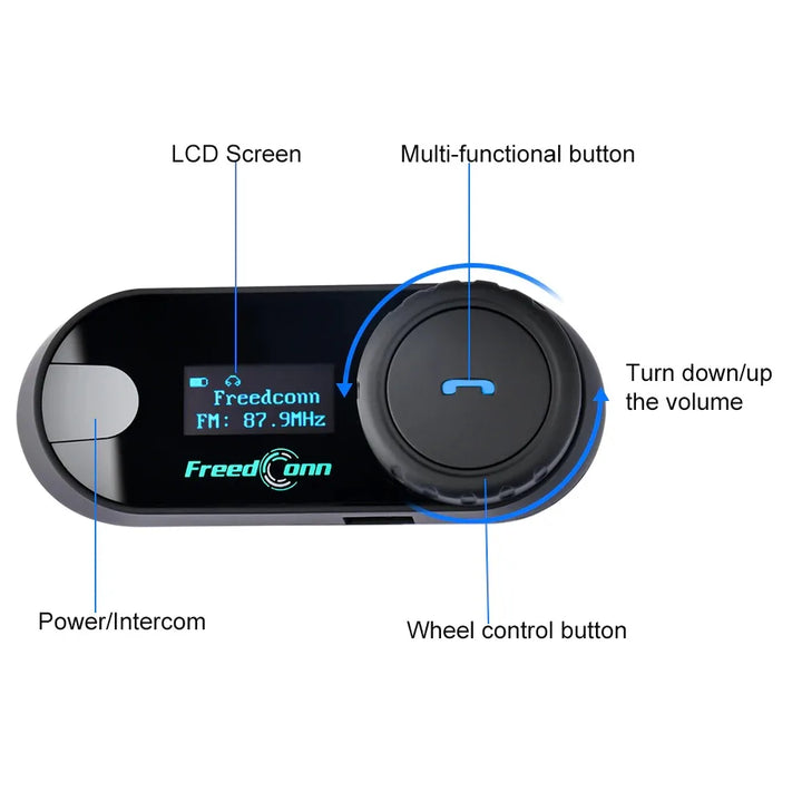 Freedconn T Com SC Bluetooth Motorcycle Intercom Helmet Headset Wireless Communication Interphone BT 5.0 Music Share 6Riders FM