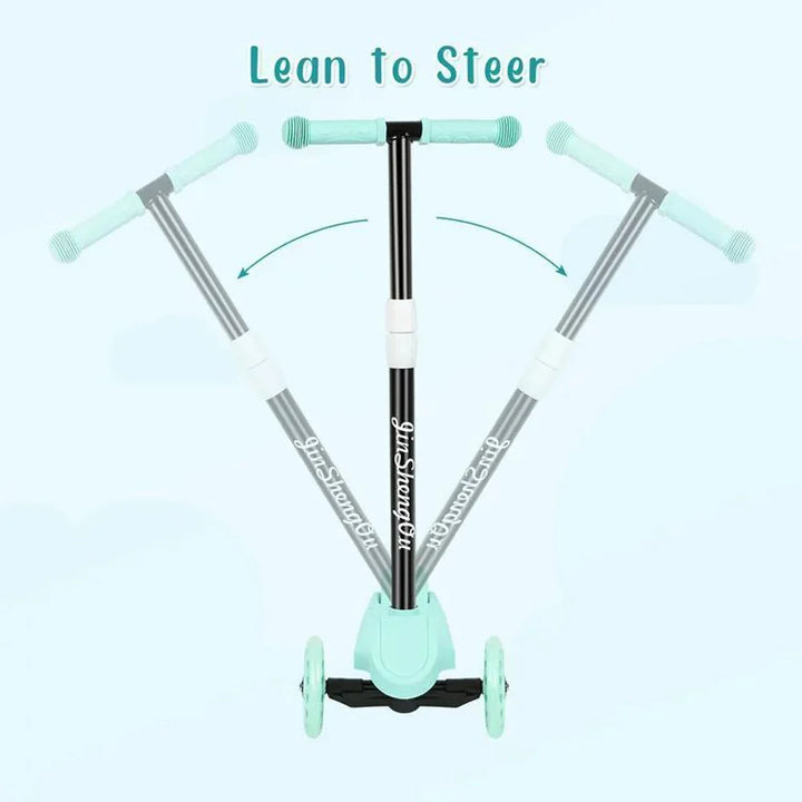 The front of the children's scooter can tilt and turn, providing a safer and more comfortable grip for children