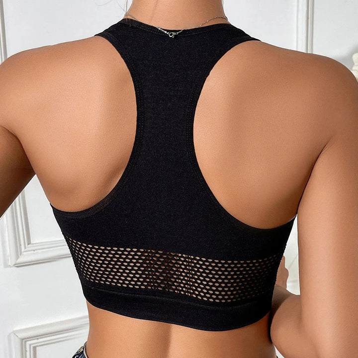 Sexy Tank Tops Women  Fishnet Hollow Out Sports Off Shoulder Crop Top Female Outwear Stretch Comfortable Casual Tanks Chic Vest