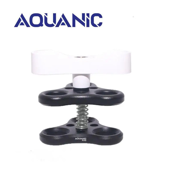 NiteScuba 2 Two Holes Clip Clamp Tripod Butterfly For Ball Head Mount Light Arm Bracket Connector Mount Adapter for Gopro Camera