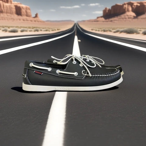 SEBAGO Men Homme Authentic Docksides Shoes - Premium Genuine Leather Moc Toe Lace Up Boat Shoes CL02