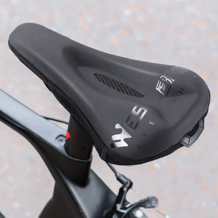 WEST BIKING Comfortable Bicycle Saddle Cover Breathable Rebound Silicone Foam Bike Seat Cover With Rain Cover Bike Accessories
