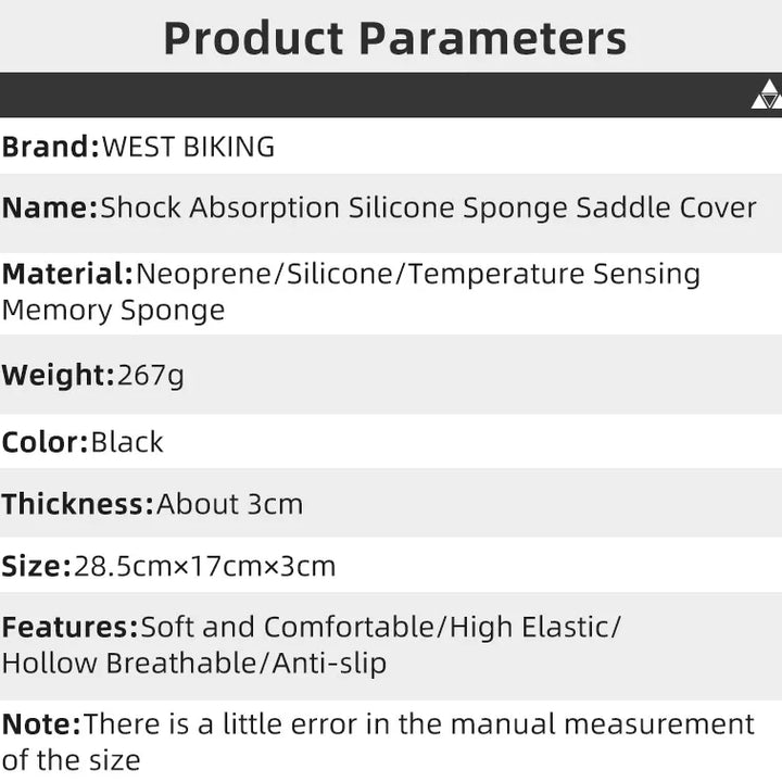 WEST BIKING Comfortable Bicycle Saddle Cover Breathable Rebound Silicone Foam Bike Seat Cover With Rain Cover Bike Accessories