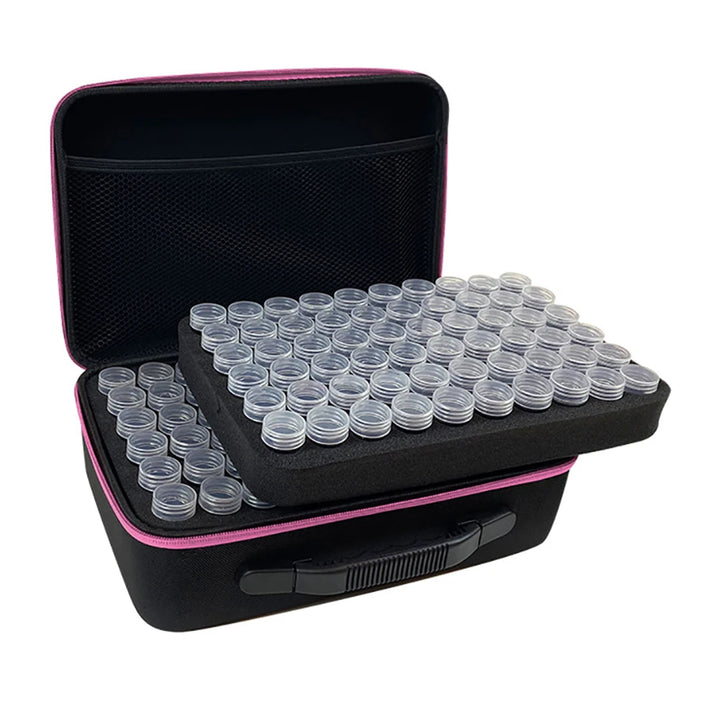 Pink Double Layer Handbag Diamond Storage Containers Painting Organizer Box Bead Suitcase Bag Paintings Tools Accessories Lot or