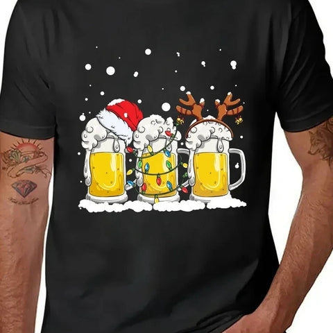 Funny Black Cat Design T-Shirts Men All-math Breathable Short Sleeve Is This Jolly Enough Christmas Fashion Street Female Tops