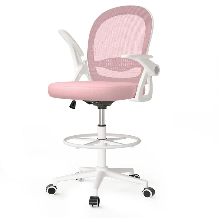 naspaluro Drafting Chair Tall Office Chair Ergonomic Desk Chair Swivel Painting Chair Adjustable Footrest Ring for Office Home