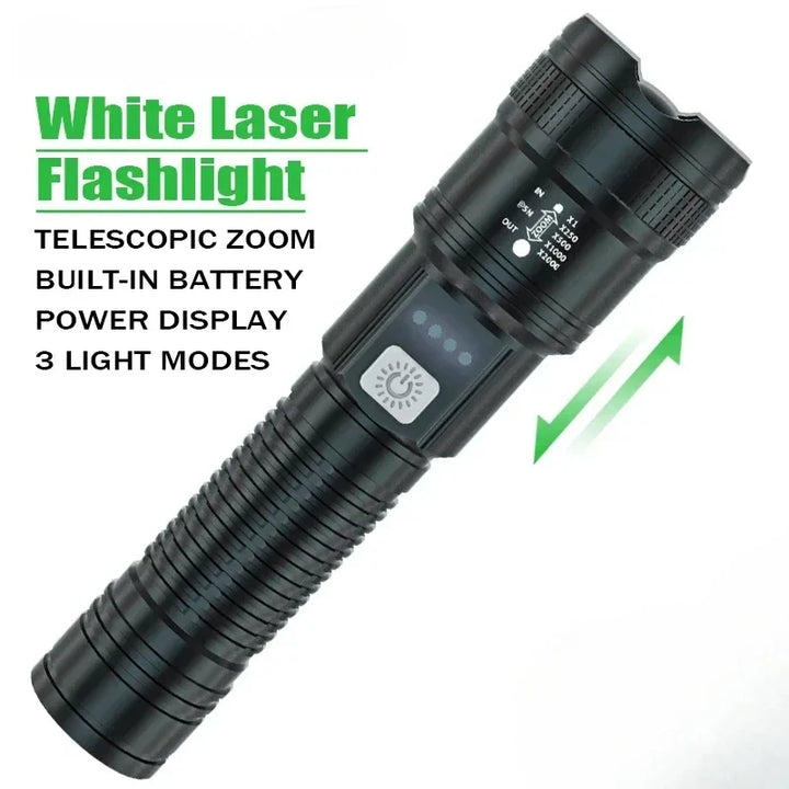 Powerful Led Flashlight Super Bright Tactical Torch Light Emergency Spotlights Telescopic Zoom Lantern Built-in Batte 18650ry