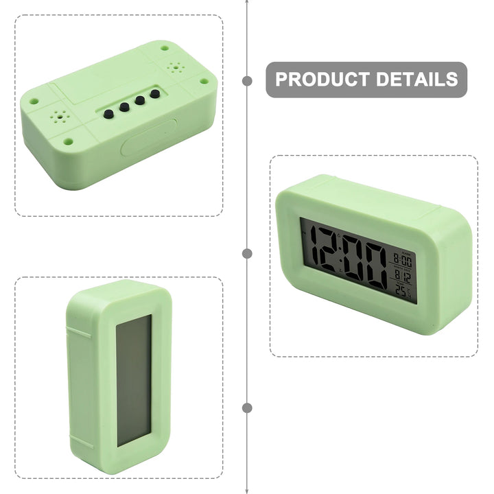 1 Pcs Cute Digital Alarm Clock Backlight Snooze Mute Calendar Clock Desktop Table Clocks Temperature Electronic LED Clock