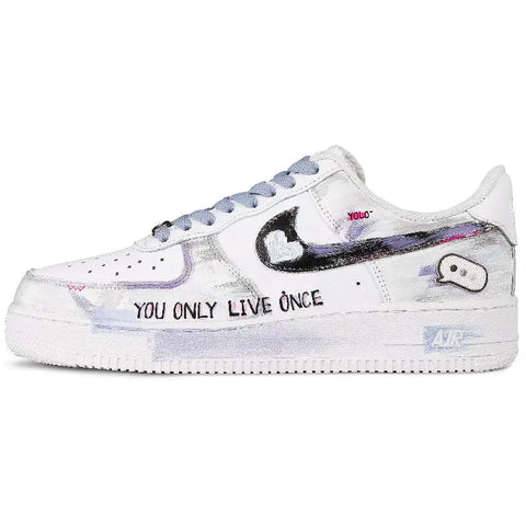 【Customize】Nike Air Force 1 Skateboarding Shoes Men Low-top Purple Sneakers shoes CW2288-111