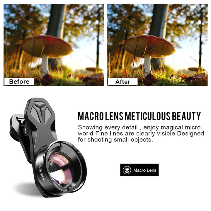 APEXEL For dropshipping camera phone lens 100mm macro Mobile lens macro Camcorder lenses for iPhone Samsung all smartphone