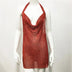 New European and American women's clothing, metal sequins, rhinestone suspender, sexy party, sweet and spicy style dress