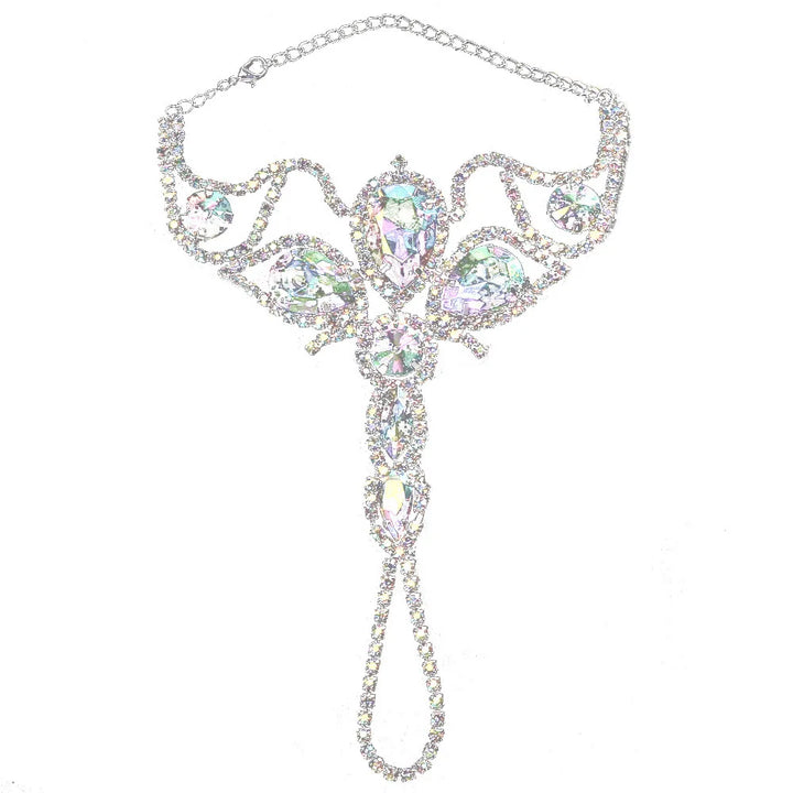 Rhinestone Bracelet Soft Stretch Sparking Belly Dance Costume Accessory For Women Shine Jewelry Stage Show Wear Bling Bling
