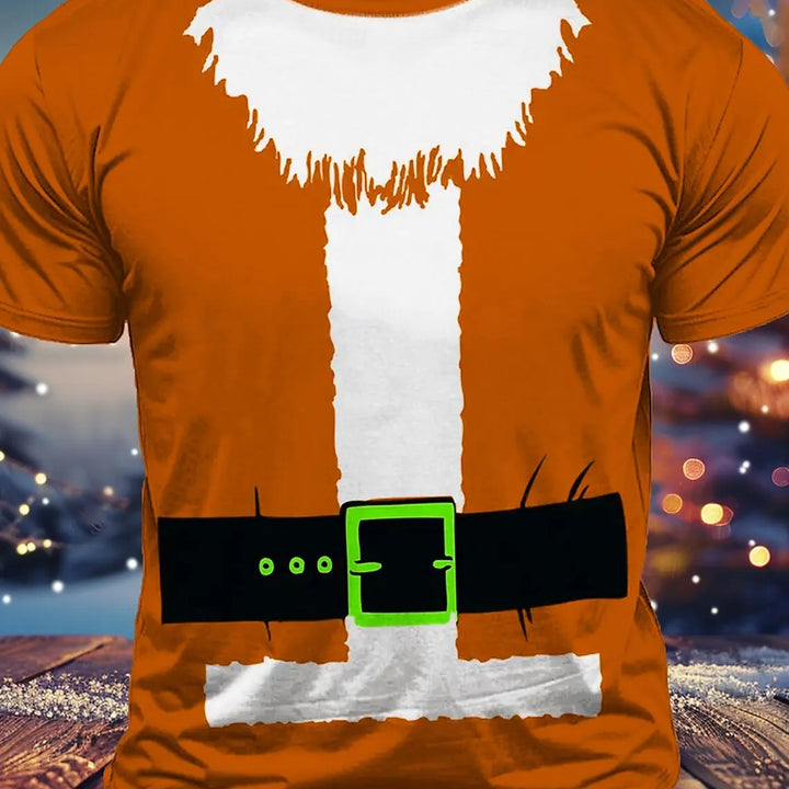 Men's 3D Print Santa Claus T shirt Tee Party Street Red Short Sleeve Tops Crew Neck Shirts Men's clothing y2k T-shirts for men