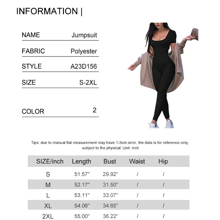 Women's Rompers Short Sleeve Solid Skinny Bodycon Jumpsuits Fashion Sports Fitness Casual Activity Streetwear Overalls