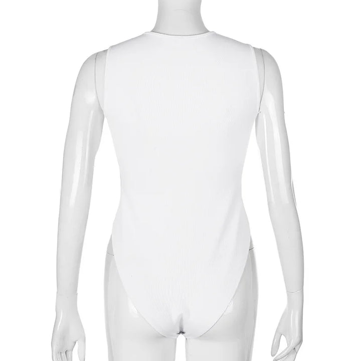 Zipper Bodysuit Sexy Bodysuit Women's Fashion Bodycon Body Basic Top Sleeveless Summer Bodysuit Jumpsuit One Piece