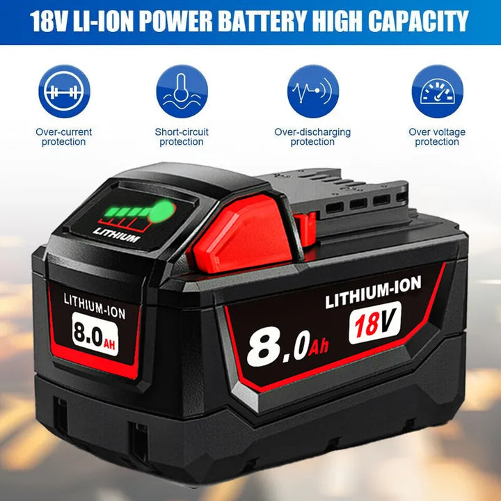4 Pack 18V 8.0Ah Battery Replace For All Milwaukee M18 8000mAh Cordless Power Tools Lithium-Ion Battery Compatible With Milwauke