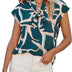 Women Summer Style Blouses Shirts Lady Casual Short Sleeve Bow Tie Collar Printed Blouse Tops
