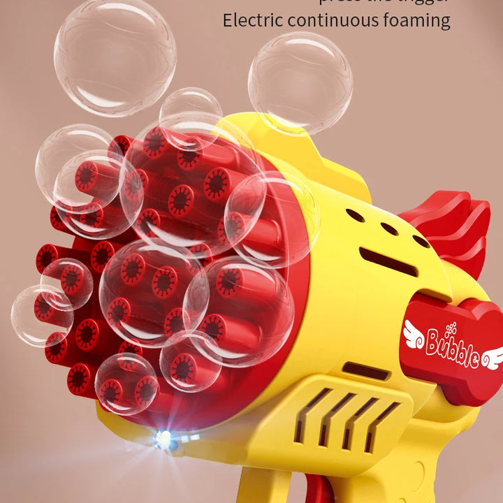 Light-Up Bubble Gun - 29-Hole Gatling Blaster for Boys & Girls 6-14 Years Old (Battery & Bubble Liquid Not Included)