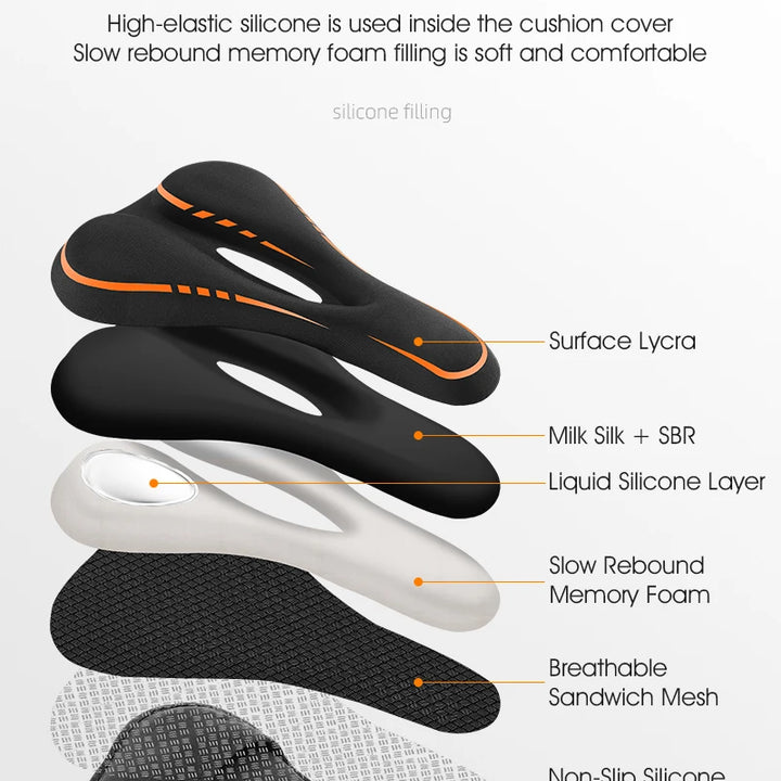 WEST BIKING Bicycle Saddle Cover Silicone Shockproof Bike Cushion Cover Breathable Rebound Bike Seat Cover Cycling Accessories