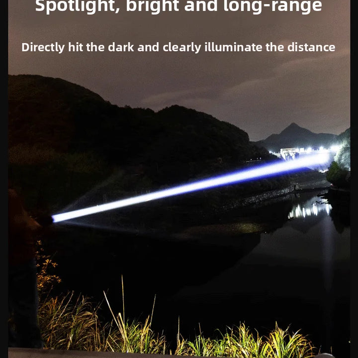 New White Laser Flashlight, High-power Spotlight, Long-range Shooting Outdoor Emergency Long Endurance Strong Bright Flashlight