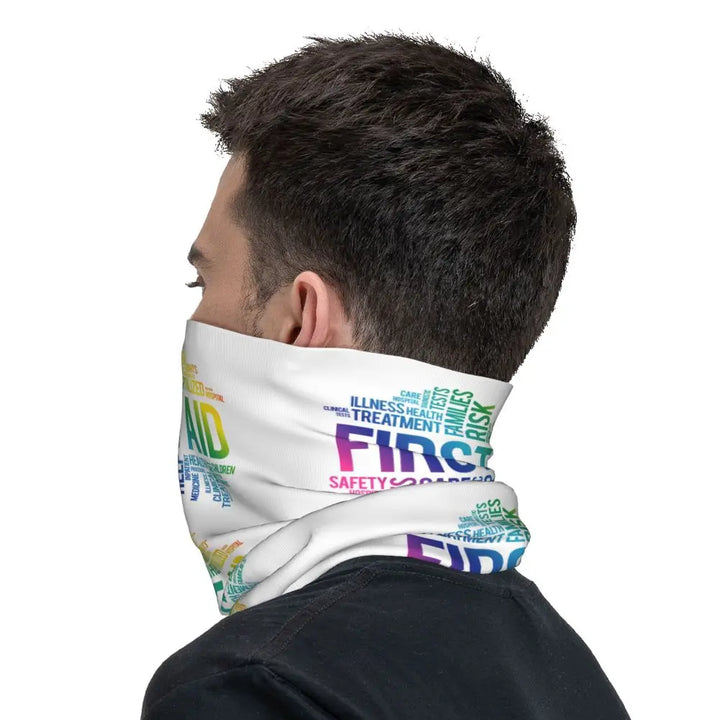 Custom Nursing Pattern Nurse Bandana Neck Gaiter for Ski Cycling Women Men Wrap Scarf Health Care Headband Warmer