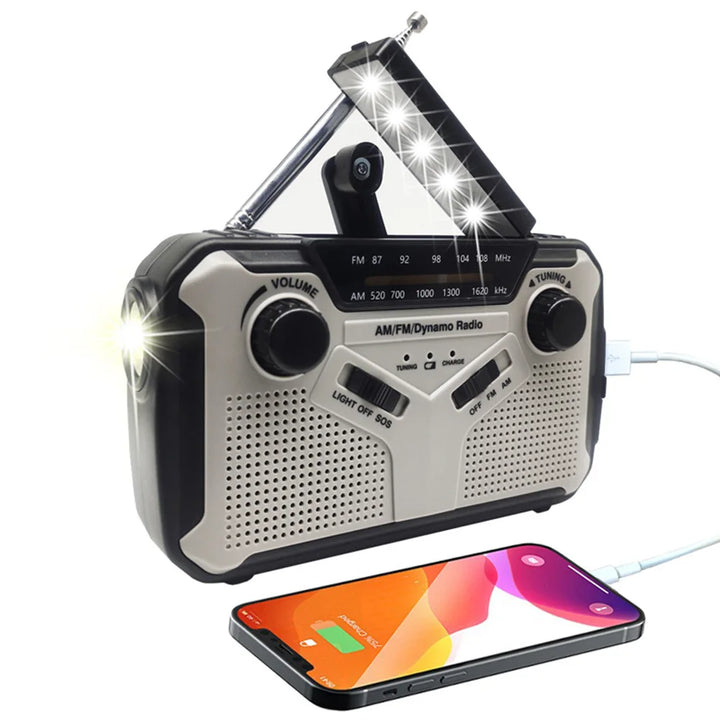 Hot Emergency Radio Solar Hand Crank Radio AM/FM Radio LED Flashlight SOS Alarm Power Bank Speaker Dropshipping Wholesale
