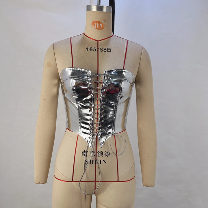 2024 New Fashionable Trendy Sexy Lace Up Hot Girl Top With Waist Waist And Cardigan Looks Thin and Small Tank Top