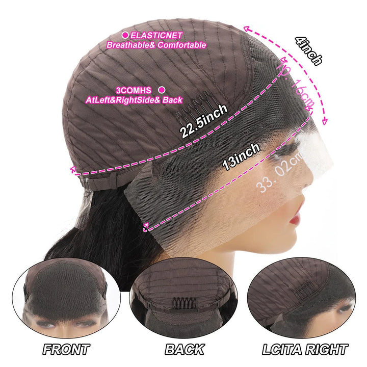 #4 Chocolate Brown Wig Body Wave 13x4 HD Transparent Lace Front Human Hair Wigs Biazilian Colored Wigs For Women