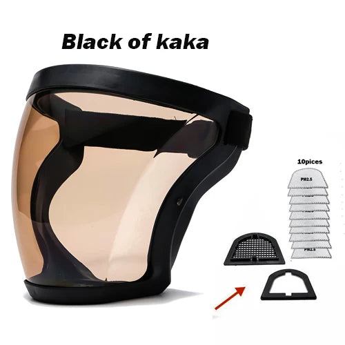 Mask Face Shield Glasses HD TP Super Protective Anti-fog Full Face Shield Head Covering Reusable Kitchen Security Protection New