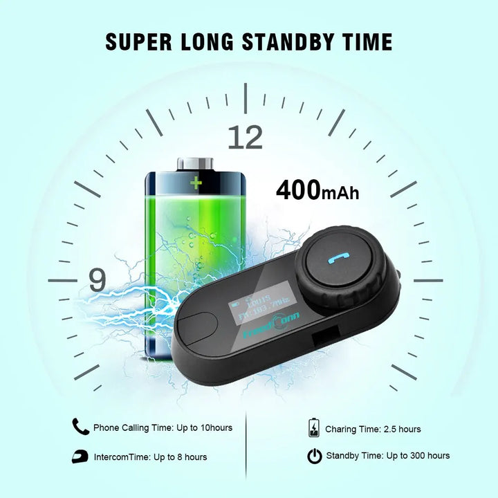 Freedconn T Com SC Bluetooth Motorcycle Intercom Helmet Headset Wireless Communication Interphone BT 5.0 Music Share 6Riders FM