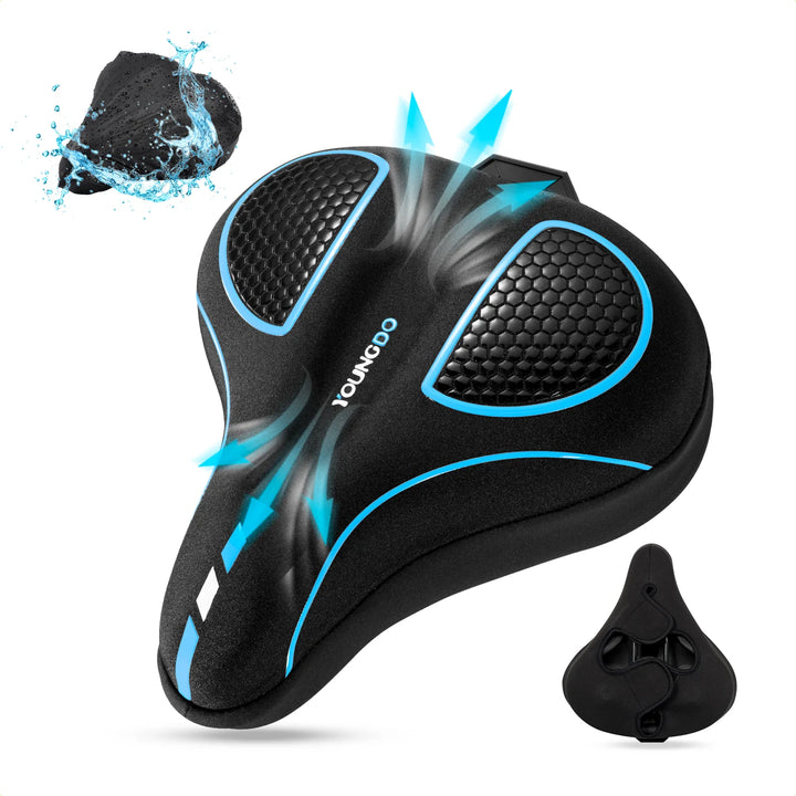 YOUNGDO Bike Seat Cushion Cover Comfort Waterproof Breathable Cycling Bicycle Saddle for Mountain MTB Peloton BMX City Road Bike
