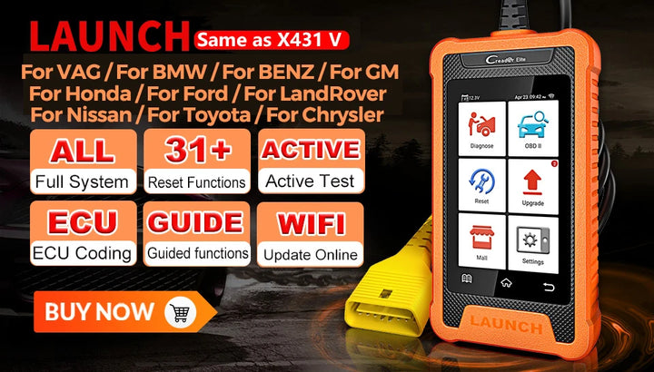 LAUNCH X431 Elite Car Diagnostic Tools Full System Auto OBD OBD2 Scanner Active Test ECU Coding Multilingual Free Update Online