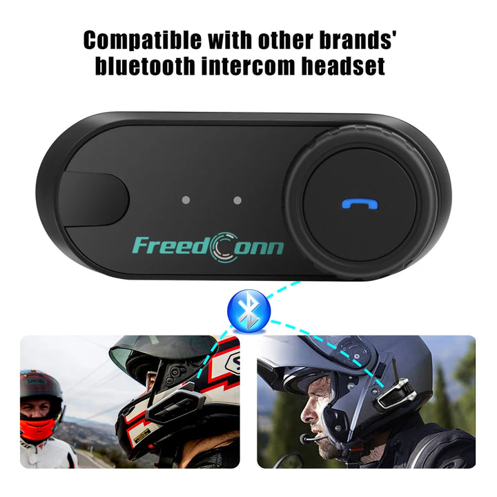Freedconn T Com VB Motorcycle Helmet Headset Bluetooth Stereo Intercom Call Wireless Communication Interphone FM Music Sharing