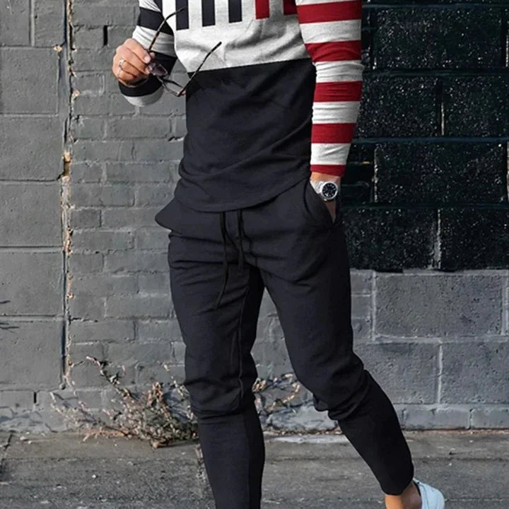 Men's Long Sleeve T-shirts and Pants Two Piece Guitar 3D Printed Men's Sets Casual Suit nike tech fleece